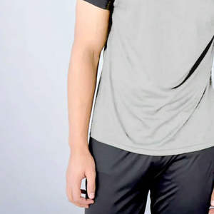 Camiseta Deportiva Informal Gris Sólida para Hombre, Cuello Redondo, Manga Corta, Transpirable, Ligera, para Gimnasio, Entrenamiento, Fitness - Product Image 5