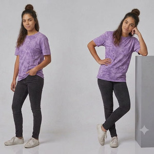 Women Acid Wash Vintage Style Short Sleeve Casual Loose Fit Cotton T-Shirt Ladies Streetwear Crew Neck Baggy Acid Wash T Shirt - Product Image 6