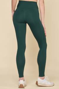 High Waist Full Length Solid Color Yoga <b>Leggings</b> Seamless With <b>Pockets</b> Spandex Nylon Women's - Product Image 2