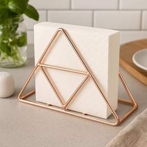 Premium Classic Geometric <b>Wire</b> Napkin Holders Organizer Function Free Standing <b>Crafted</b> High-Gauge Iron Stainless Steel <b>Wire</b> - Product Image 2