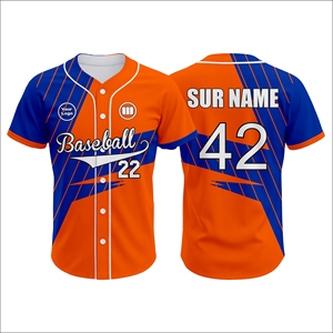 Maillot de baseball personnalisé 100 % polyester, tenue d'équipe, manches courtes, été, respirant, séchage rapide, OEM ODM, vêtements de sport - Product Image 1