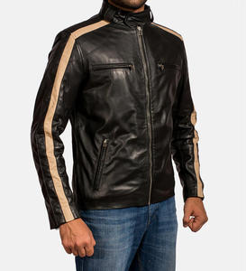 Chaqueta de Cuero para Hombre, Estilo Motero, Corte Ajustado, Piel de Cordero Genuina, Chaqueta Cortavientos Suave, Chaquetas Personalizadas - Product Image 4