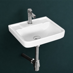 Lavabo de Pared ADDY, Rectangular, con un Solo Orificio, Grifo Cromado, Diseño Minimalista, Fácil de Limpiar, Desagüe Pulido, Lavabo para Baño - Product Image 3