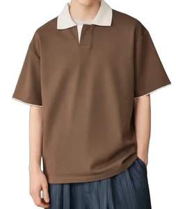 เสื้อเชิ้ตผู้ชายแฟชั่นล่าสุด ผ้าเจอร์ซีย์เนื้อแน่น ซิปหน้า แขนสั้น สไตล์ลำลอง ทรงคลาสสิค ใส่สบายสำหรับฤดูร้อน ผ้าฝ้าย 100% กันยับ รับสั่งทำ - Product Image 4
