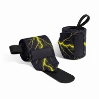 Bandes de poignet de powerlifting imprimées par sublimation, fermeture auto-agrippante robuste, boucle élastique renforcée haute tension pour le pouce – Durables