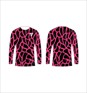 Camiseta de manga larga para hombre, camuflaje negro y rosa neón, camiseta con cuello redondo y patrón de mosaico geométrico, ropa informal para calle, camisetas para entrenamiento en el gimnasio - Product Image 1