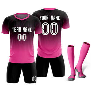 Custom Purple Yellow Soccer Jersey Set V-Neck Short Sleeve Sublimated Breathable Unisex Adult Team Apparel - Product Image 1