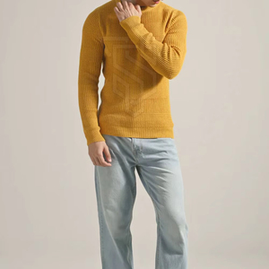 Sweat-shirt en tricot 100% coton tendance, logo personnalisé, motif uni, sweat-shirt en tricot - Product Image 3
