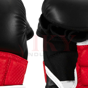 Guantes de MMA de Cuero Negro y Rojo Personalizados al Por Mayor, Guantes de Sparring con Palma Abierta, Equipo de Entrenamiento de Artes Marciales Mixtas - Product Image 6