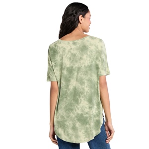 100% coton multicolore été saison t-shirts pour femmes conception personnalisée décontracté à la mode élégant femmes multicolore t-shirts - Product Image 3