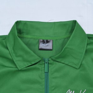 Veste Courte Femme de Qualité Supérieure Verte à Manches Courtes Col Rabattu Logo Brodé Décontractée Printemps-Été en Polyester Tissé - Product Image 6