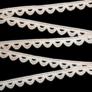 Oferta Especial: Cinta de Encaje Festoneado de Poliéster Blanco – Borde de Ganchillo Vintage con Delicados Pompones de Picot para Prendas y Manualidades - Product Image 1