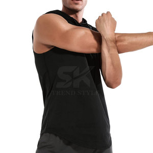 Hoodie sans manches personnalisé en coton et polyester pour homme, de haute qualité, fabriqué en gros, hoodie sans manches uni pour homme - Product Image 3