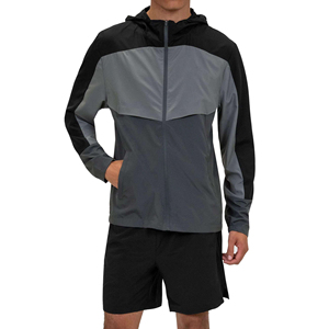 Ensemble veste coupe-vent légère et imperméable et short de jogging pour homme, parmi les plus vendus - Product Image 1