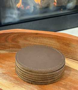 Genuine Leather Coasters <b>Square</b> Shape <b>Set</b> for Modern Home Decor Luxury Table Mats Custom Logo Beverage Pad GLC-0048 - Product Image 2