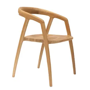 Chaise de salle à manger légère en teck massif, écologique, durable, design scandinave moderne, idéale pour appartement, hôtel, complexe hôtelier, restaurant - Product Image 1