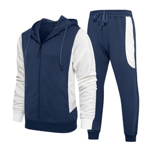 Latest Winter Fashion Design <b>Men's</b> 2-Piece Customizable Track Suit Set with Zipper Hoodie Fleece Material Custom Colors & Logo - Product Image 1