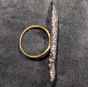 Anillo de Daga REYES de Diseño Elegante en Plata de Ley 925 con Diamante Natural, Hecho a Mano, con Rodio Negro, Estilo Victoriano para Mujer - Product Image 3