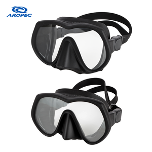 Masque de plongée Aropec sans cadre à lentille unique, léger, en silicone, verre trempé de 4,0 mm, sangle élastique réglable confortable - Product Image 1