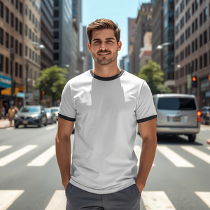 <b>Ring</b> Spun Cotton T-Shirt Regular Fit Soft Crew Neck Short Sleeve Tee with OEM ODM Customization - Product Image 1