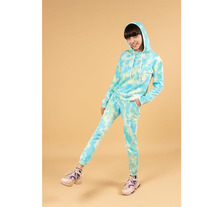 Conjunto de Sudadera con Capucha Tie Dye para Mujer, Estilo Casual, Holgado, Tejido de Punto, 2 Piezas, Traje Deportivo para Primavera/Verano - Product Image 2