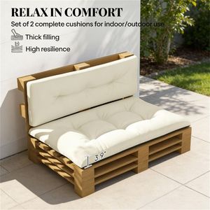 Coussin de remplacement blanc crème pour chaise de jardin, pour l'extérieur (uniquement le coussin) - Product Image 3
