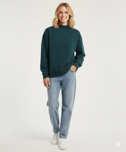 Sudadera Personalizada de Marca para Mujer, de Invierno, Talla Grande, Manga Larga, Cuello Alto Simulado, de Poliéster/Algodón, Antiarrugas - Product Image 5