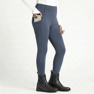 Pantalones de equitación de cintura alta para mujer, largos, de punto, de spandex y nailon, con bolsillos con cremallera. - Product Image 6