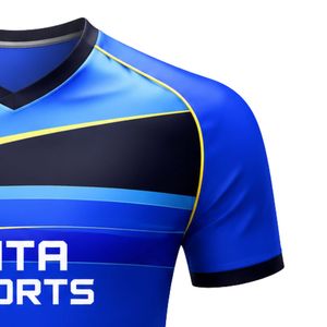 เสื้อแฮนด์บอลสีน้ำเงินรอยัลสำหรับผู้ชายแขนสั้นชุดทีมระบายอากาศได้ดีน้ำหนักเบาเสื้อกีฬาแข่งขันฝึกซ้อม - Product Image 4