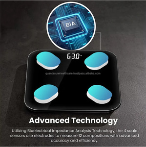 QC WH01 grand écran Lcd à dents bleues balance de salle de bain numérique balance de salle de bain de poids de graisse corporelle - Product Image 6