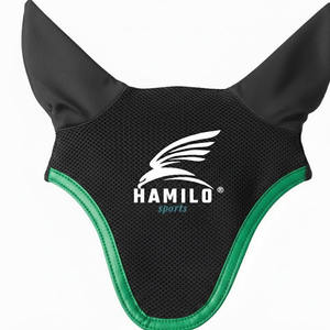 Masque anti-mouches pour chevaux de haute qualité avec protection UV, confortable, respirant, élastique, avec oreilles protégées et couvre-yeux en maille - Product Image 1
