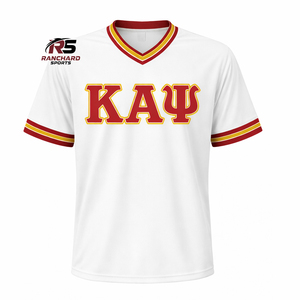 Camisetas Personalizadas de Fraternidad Griega para Hombre, Sublimadas, Tejido Ecológico de Spandex/Poliéster, Transpirable, de Secado Rápido, con Logotipo Frontal - Product Image 1