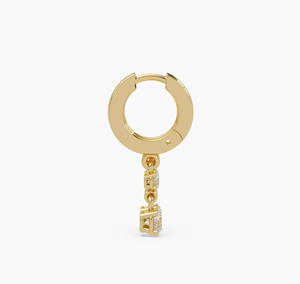 Pendientes de compromiso vintage con diamantes cultivados en laboratorio de primera calidad, VVS1, color F, corte IGI, chapados en oro, joyería de lujo para mujer, regalo. - Product Image 3