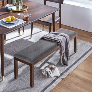 Banc d'entrée rembourré avec pieds en bois - Meubles de salle à manger - Product Image 3
