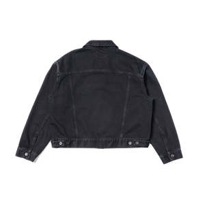 Oferta Especial: Chaqueta Vaquera Unisex Berit Negra Asfalto, Lavado Vintage Personalizado, Estilo Urbano Casual, Fabricante OEM, MOQ Bajo, Tejido - Product Image 2