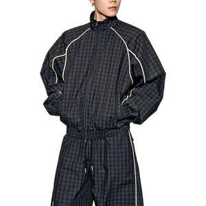 Custom Lightweight Sports <b>Running</b> Track Suit 2 Pieces <b>Jacket</b> and Pant Crinkle Nylon <b>Reflective</b> Windbreaker Tracksuit - Product Image 1