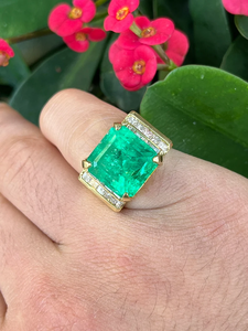 Anillo de compromiso de moda para mujer, chapado en oro de 18 quilates, con diamantes engastados en pavé, corte esmeralda, estilo vintage, certificado IGI, anillo de eternidad con diamantes creados en laboratorio - Product Image 4