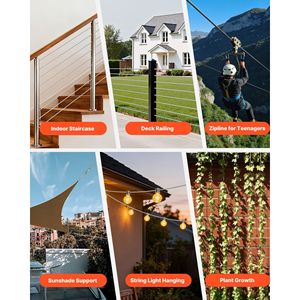 Cavo in Acciaio al Carbonio Zincato 7x19 Fili, Resistenza alla Rottura 7000 Libbre, Lunghezza 250 Piedi, per Recinzioni, Tralicci e Cancelli - Product Image 6