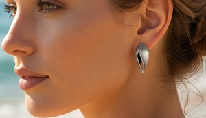 ต่างหูเงินรูปเปลือกหอย DIVYORO - Product Image 3