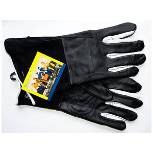 Gants de soudeur en cuir de chèvre et croûte de cuir de vache, noirs, doux au toucher, résistants à la chaleur et aux étincelles, pour la lutte contre les incendies - Product Image 2