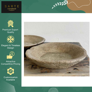 Venta Exclusiva: Tazón para Masa Hecho a Mano, Ecológico, de Piedra de Mármol Natural Tallada, Estilo Rústico Antiguo, Personalizable, de Alta Calidad - Product Image 2