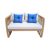 Ensemble de jardin extérieur confortable et contemporain en bois d'acacia, 4 pièces avec garantie d'un an