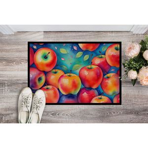 Paillasson intérieur/extérieur antidérapant de pommes colorées tapis de porte avant lavable à poils bas 24H X 36W pour entrée - Product Image 2