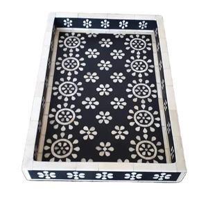 Último diseño moderno Bandeja para servir Incrustaciones de hueso de madera natural Hogar Restaurantes Hoteles India - Product Image 3