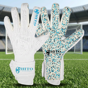 Gants de gardien de but de football en néoprène blanc, design personnalisé, très demandés, avec latex allemand de 4 mm, coupe négative, injection de caoutchouc latex allemand - Product Image 5
