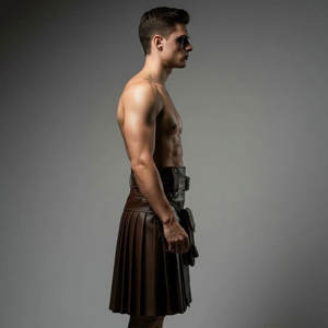 Kilt en cuir marron fait main - Product Image 5