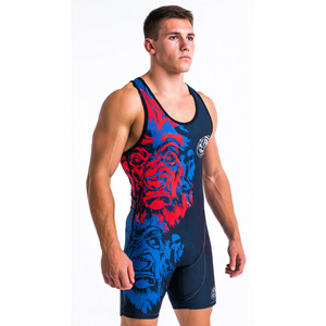 Custom Wrestling <b>Singlet</b> <b>Weightlifting</b> Sublimation Wrestling Tops Workout Athletic Wear Sublimation Wrestling tops Men's - Product Image 4