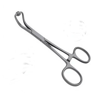 Pince à serviettes Hoff 5,25 pouces, courbée, arrondie, à dents croisées, en acier inoxydable, instrument chirurgical réutilisable pour interventions médicales - Product Image 2