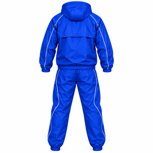 Ensemble de survêtement décontracté deux pièces pour homme en tissu mémoire de polyester tissé, coupe-vent et pantalon, avec logo personnalisé, collection automne 2026 - Product Image 3