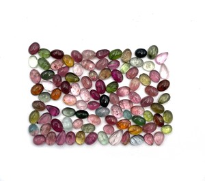 Tourmaline naturelle multicolore, cabochon, formes variées, pierres précieuses en vrac, 4-7 mm, certifiées IGI, haute qualité, 20 carats, pour la fabrication de bijoux - Product Image 2